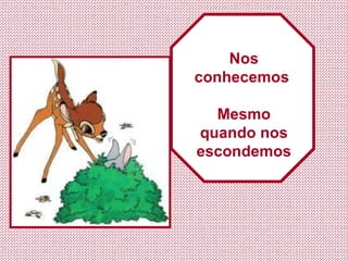 Nos conhecemos  Mesmo quando nos escondemos 