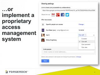 11
…or
implement a
proprietary
access
management
system
 