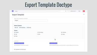Export Template Doctype
 