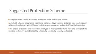 A Review of Protection Schemes for Active Distribution Systems | PPTX