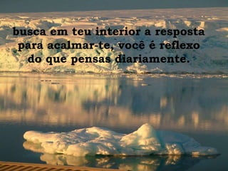 busca em teu interior a resposta para acalmar-te, você é reflexo do que pensas diariamente. 