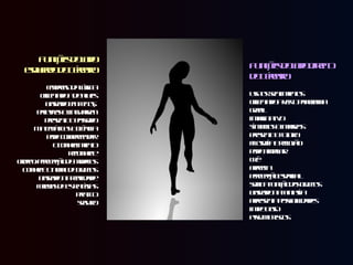 Funções do lado esquerdo do Cérebro emprego da lógica orientado a detalhes baseado em feitos, palavras e linguagem presente e passado Matemáticas e ciência pode compreender o conhecimento reconhece ordem/percepção de modelos Conhece o nome de objetos baseado na realidade formas de estratégias pratico seguro Funções do lado direito do Cérebro usa os sentimentos orientado a ver o panorama geral imaginativo símbolos e imagens presente e futuro filosofía e religião pode ampliar crê aprecia percepção espacial sabe a função dos objetos baseado na fantasía apresenta possibilidades impetuoso assume riscos  