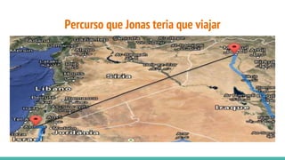 Percurso que Jonas teria que viajar
 