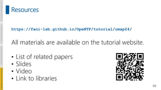 https://fani-lab.github.io/OpeNTF/tutorial/umap24/
All materials are available on the tutorial website.
• List of related papers
• Slides
• Video
• Link to libraries
122
Resources
Introduction
and
Background
Pioneering
Techniques
Learning-based
Heuristics
hallenges
and
New
Perspectives
 