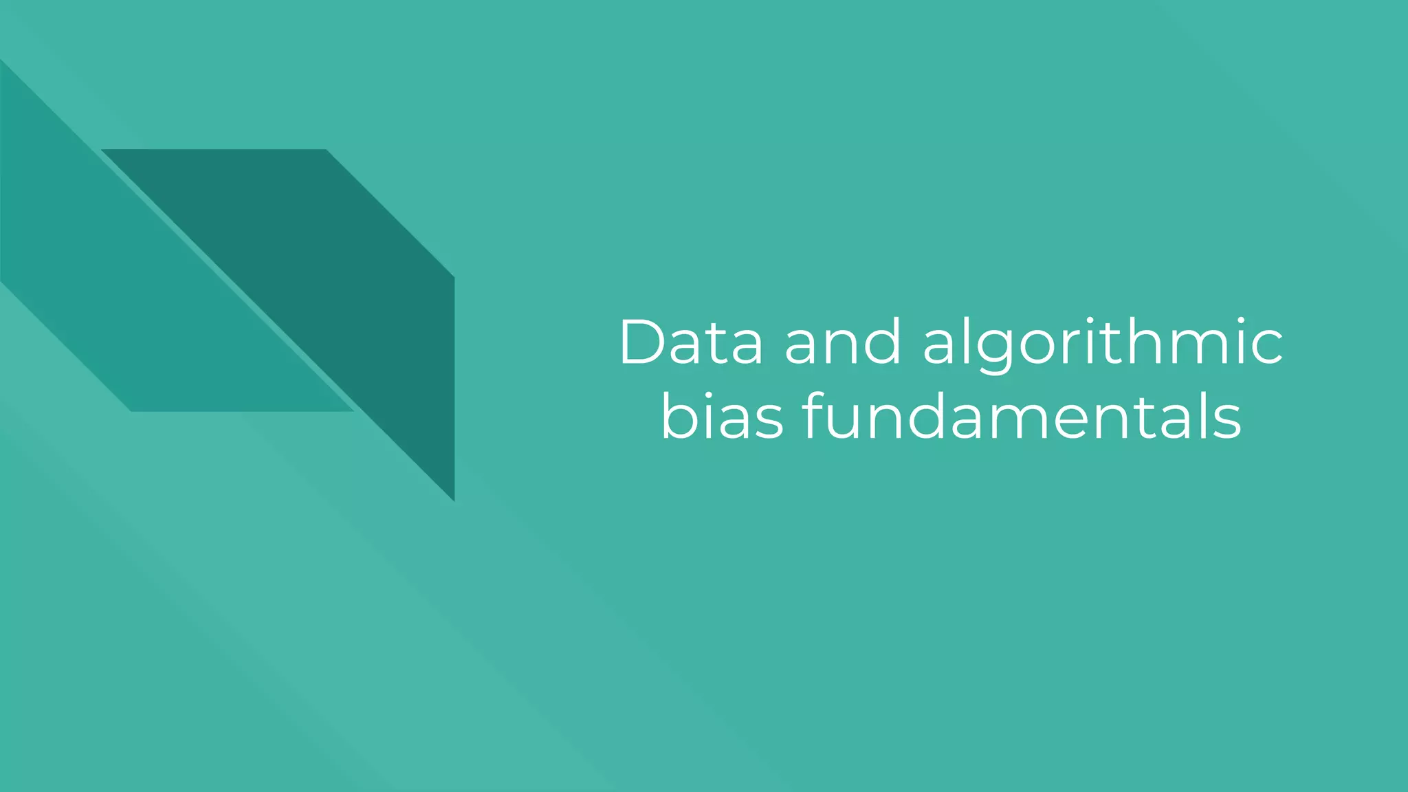 Data and algorithmic
bias fundamentals
 