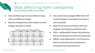 Bias affecting item categories
[Guo and Dunson 2015, Lin et al. 2019]
● Items of different genres have different rating
va...