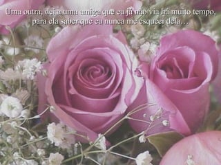 Uma outra, dei a uma amiga que eu já não via há muito tempo, para ela saber que eu nunca me esqueci dela… 