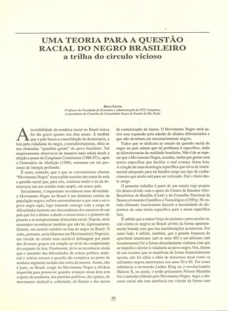 Uma teoria para a questão racial do negro brasileiro   a trilha do circulo vicioso- helio santos