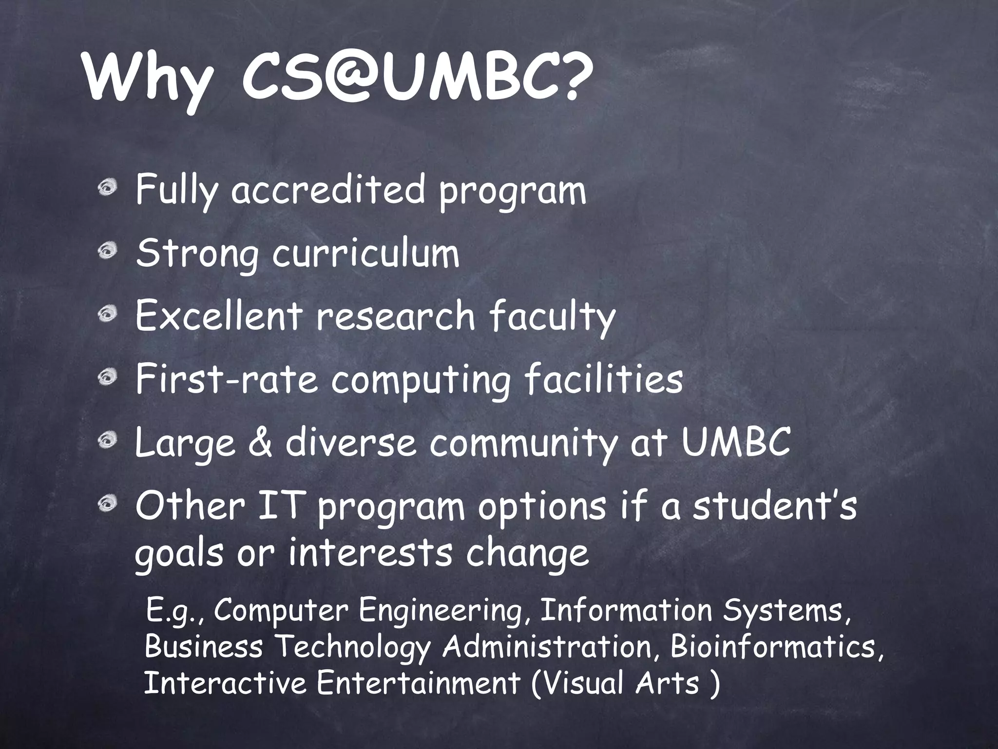 UMBC undergraduate computer science program | PPT