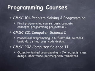 UMBC undergraduate computer science program | PPT