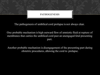 Umbilical Cord Prolapse, Presented By Mohammed Haroon Rashid