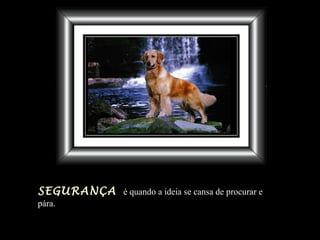 SEGURANÇA é quando a ideia se cansa de procurar e
pára.
 