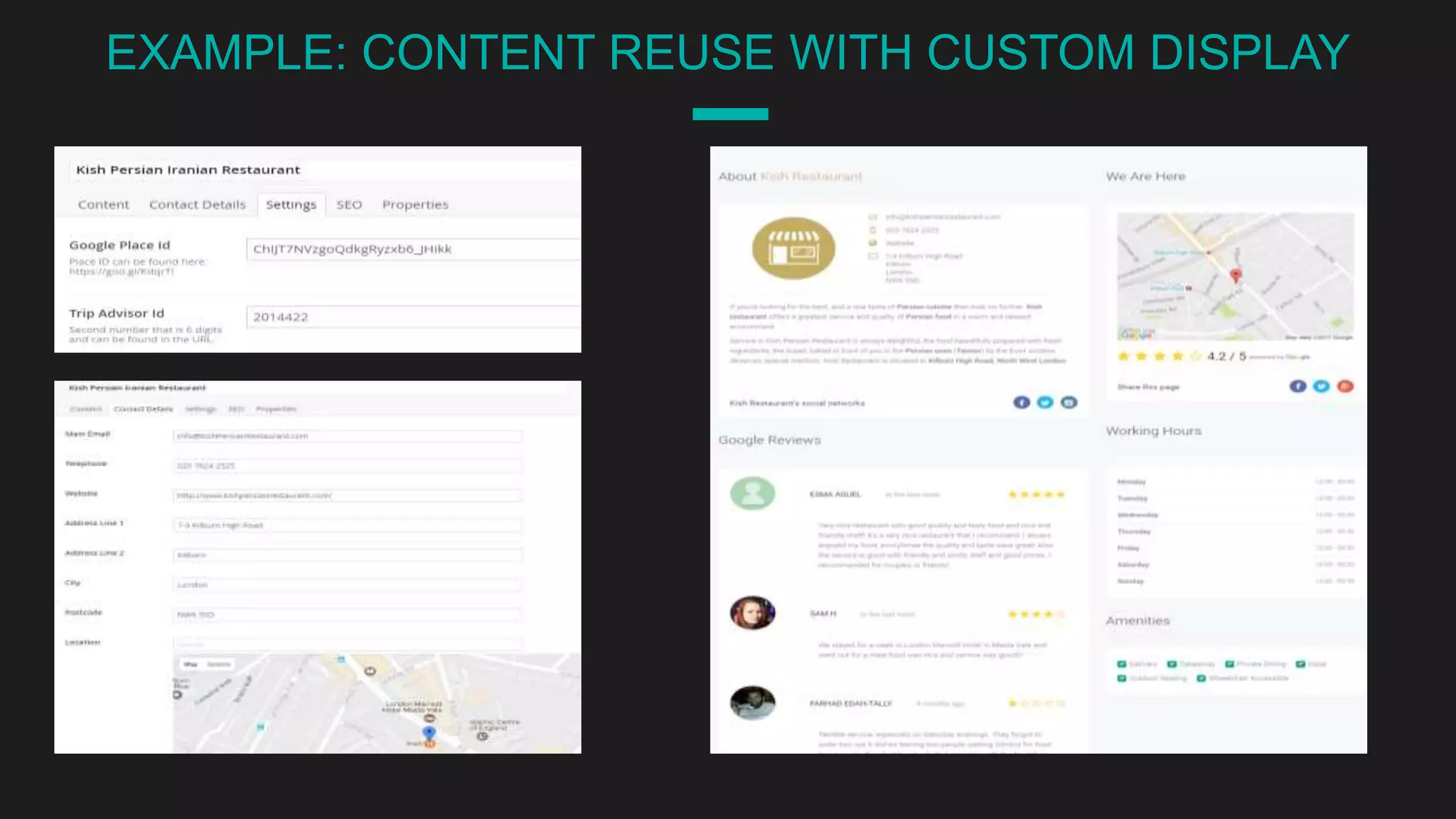EXAMPLE: CONTENT REUSE WITH CUSTOM DISPLAY
 