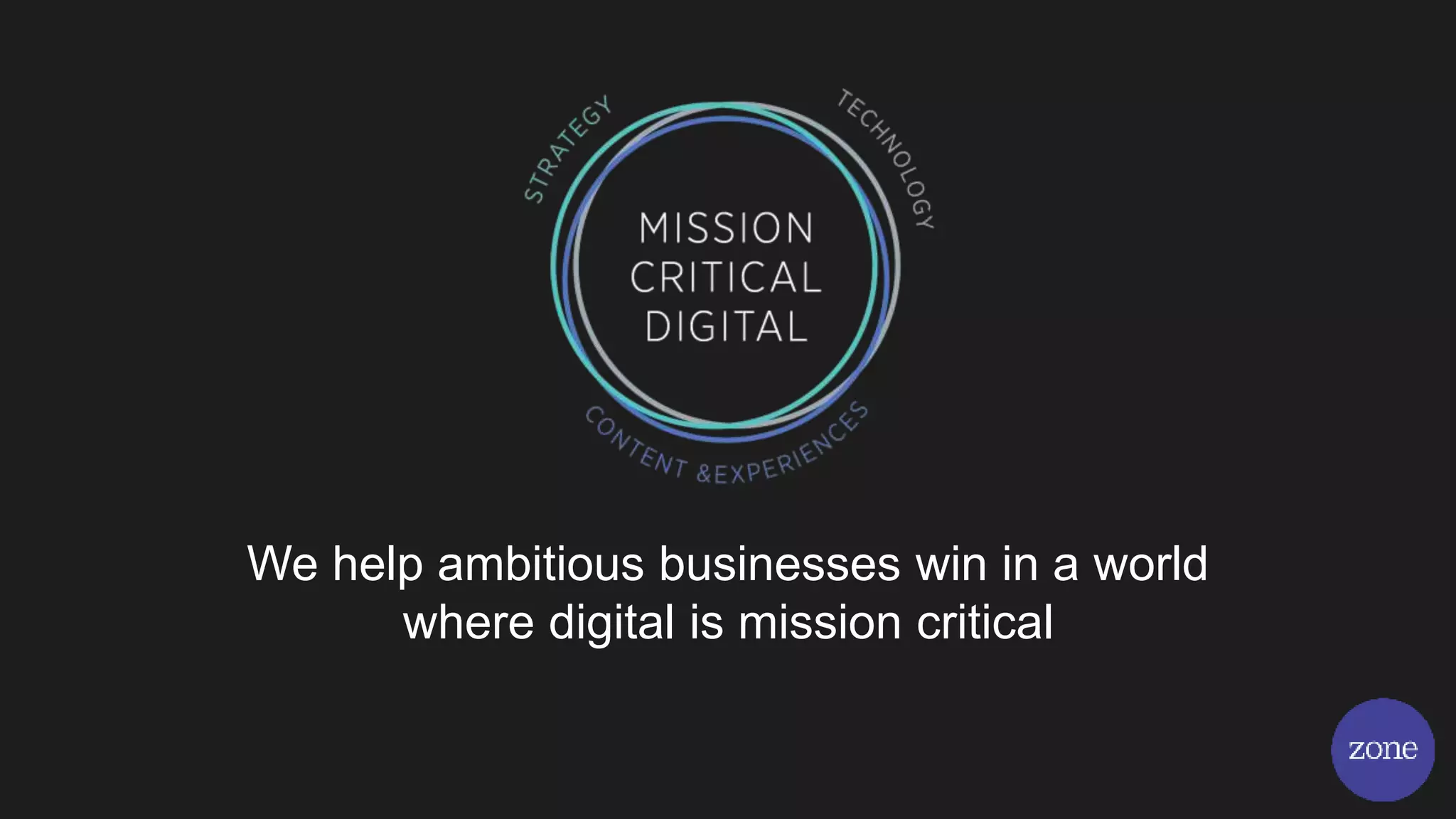 We help ambitious businesses win in a world
where digital is mission critical
 