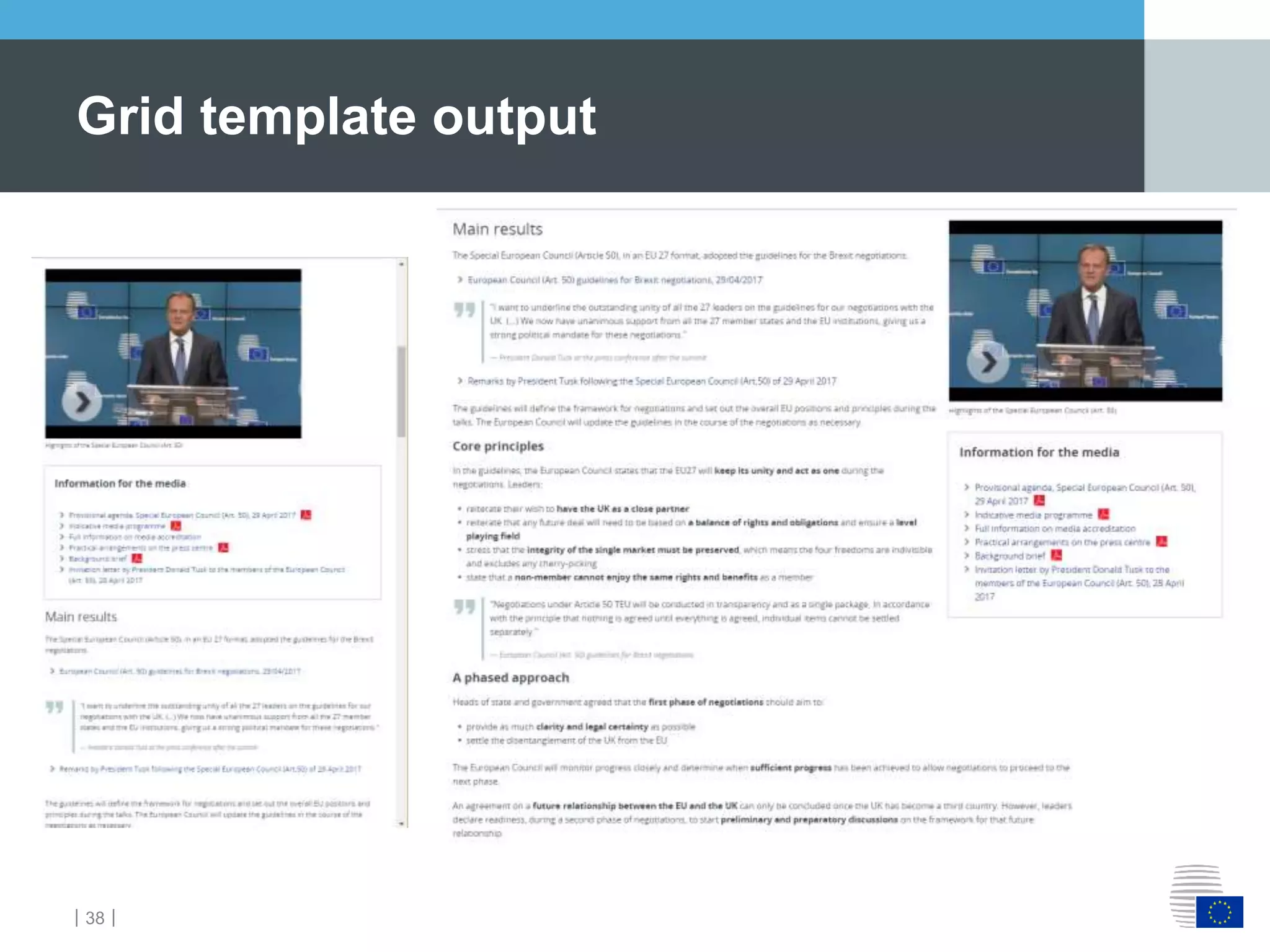 ｜38｜
Grid template output
 