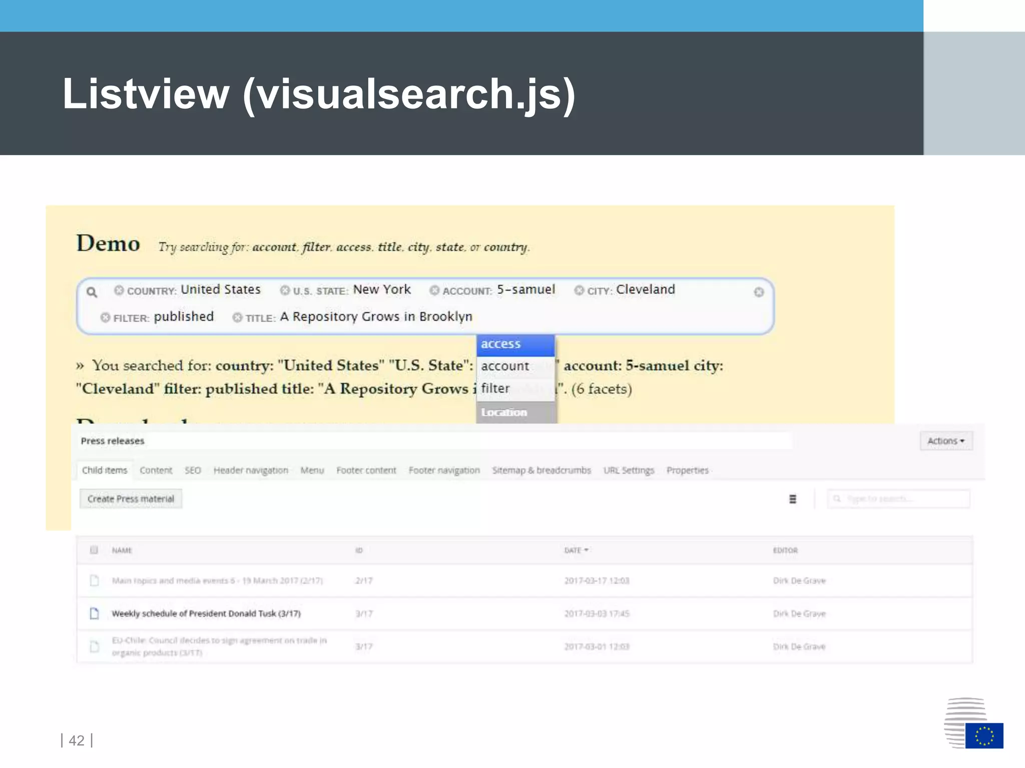 ｜42｜
Listview (visualsearch.js)
 