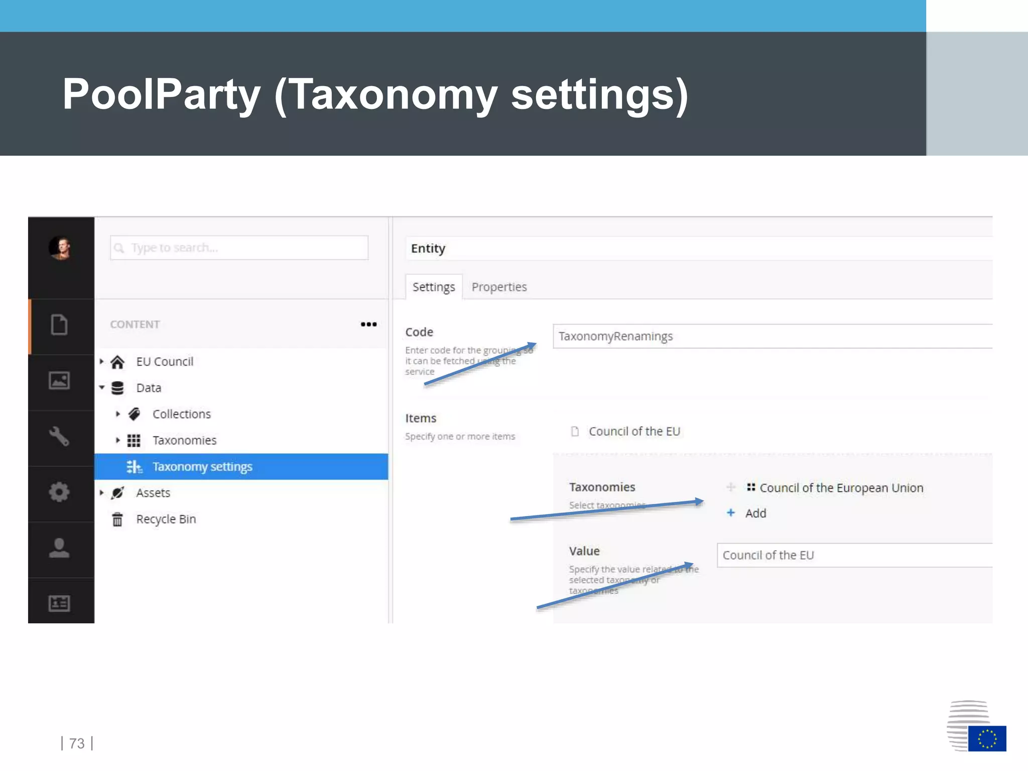 ｜73｜
PoolParty (Taxonomy settings)
 