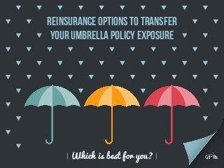 Which is best for you?
Reinsurance Optionsto Transfer
yourUmbrella PolicyExposure
 