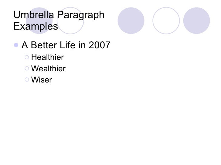 Umbrella Support Examples