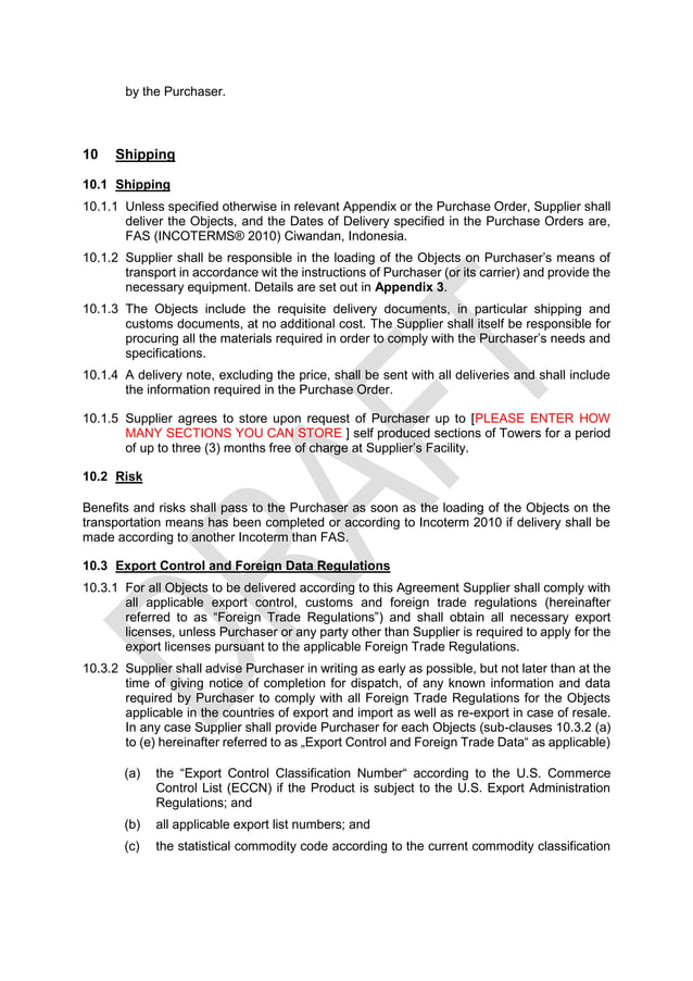 Umbrella Trading Agreement for the Supply of Wind Turbin Tubular Steel Towers _CLEAN DRAFT(1).docx