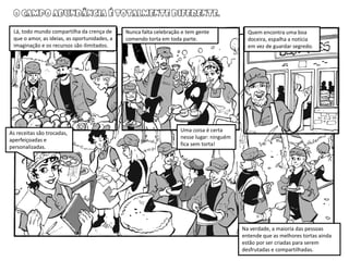 Lá, todo mundo compartilha da crença de
que o amor, as ideias, as oportunidades, a
imaginação e os recursos são ilimitados.
Nunca falta celebração e tem gente
comendo torta em toda parte.
Quem encontra uma boa
doceira, espalha a notícia
em vez de guardar segredo.
As receitas são trocadas,
aperfeiçoadas e
personalizadas.
Uma coisa é certa
nesse lugar: ninguém
fica sem torta!
Na verdade, a maioria das pessoas
entende que as melhores tortas ainda
estão por ser criadas para serem
desfrutadas e compartilhadas.
 