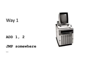 Way 1ADD 1, 2JMP somewhere…