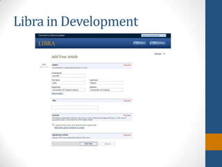 Libra in Development