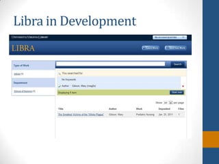 Libra in Development