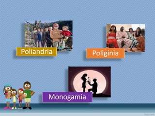 Poliandria Poliginia
Monogamia
 