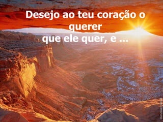 Desejo ao teu coração o querer que ele quer, e ... 