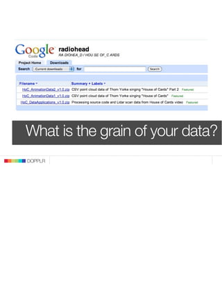What is the grain of your data?
DOPPLR
 