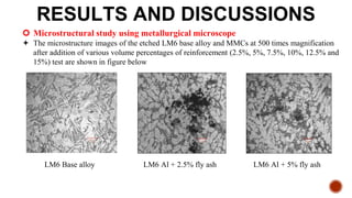 Fatigue test comparison b/w LM6 Al and MMC of LM6 Al | PPTX