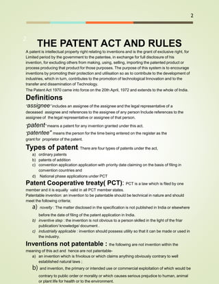 PATENT AND DESIGN ACT jurisprudence topic | PPTX