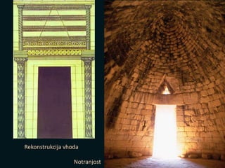 Rekonstrukcija vhoda
Notranjost
 