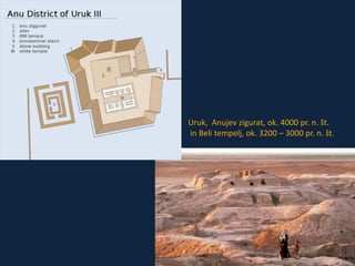 Uruk, Anujev zigurat, ok. 4000 pr. n. št. 
in Beli tempelj, ok. 3200 – 3000 pr. n. št. 
1 
 
