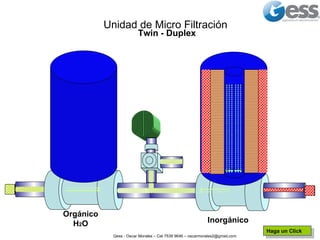 Unidad de Micro Filtración  Twin - Duplex Inorgánico Orgánico H 2 O Haga un Click 