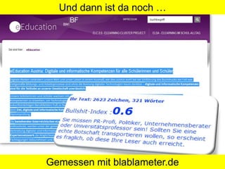 Und dann ist da noch …
Gemessen mit blablameter.de
 