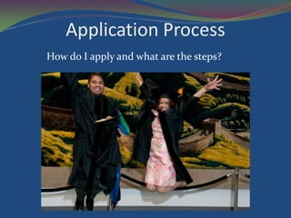 Application Process
How do I apply and what are the steps?
 