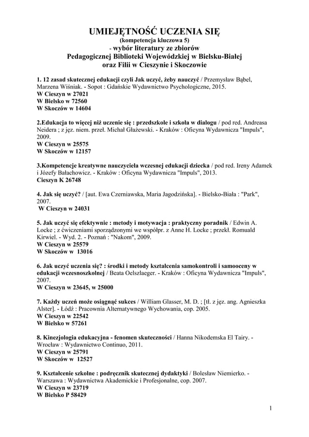 Umiejętność uczenia się | PDF