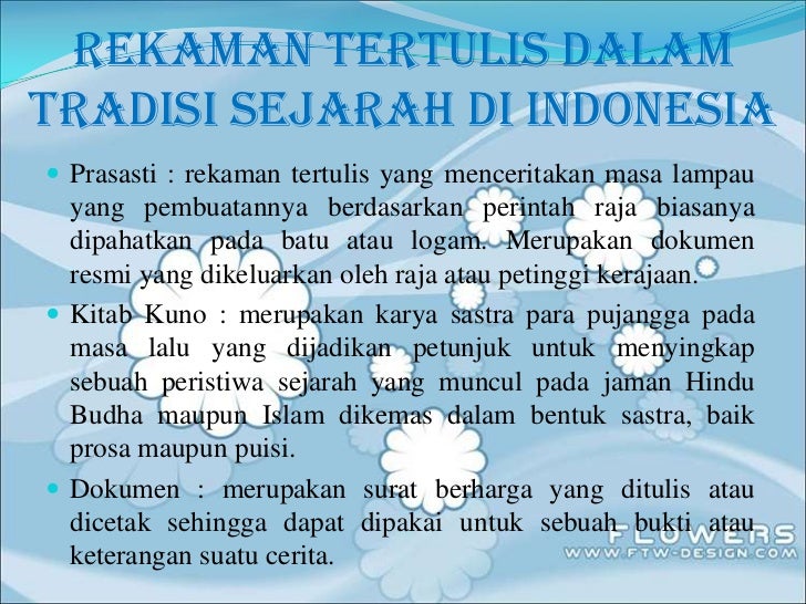 Sejarah tradisi indonesia