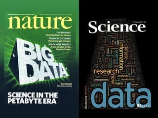 Harnessing Data to Improve Health:
BD2K (Big Data to Knowledge)
NIH’s 6-year initiative to use data science to foster an
open digital ecosystem that will accelerate efficient,
cost-effective biomedical research to enhance health,
lengthen life, and reduce illness and disability
Programs and activities:
Advance discovery for biomedical research
Facilitate use and re-use of biomedical data
Develop analytical methods and software
Enhance biomedical data science training
 
