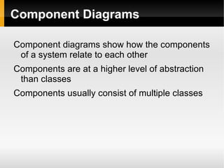UML Diagrams Structural diagrams 