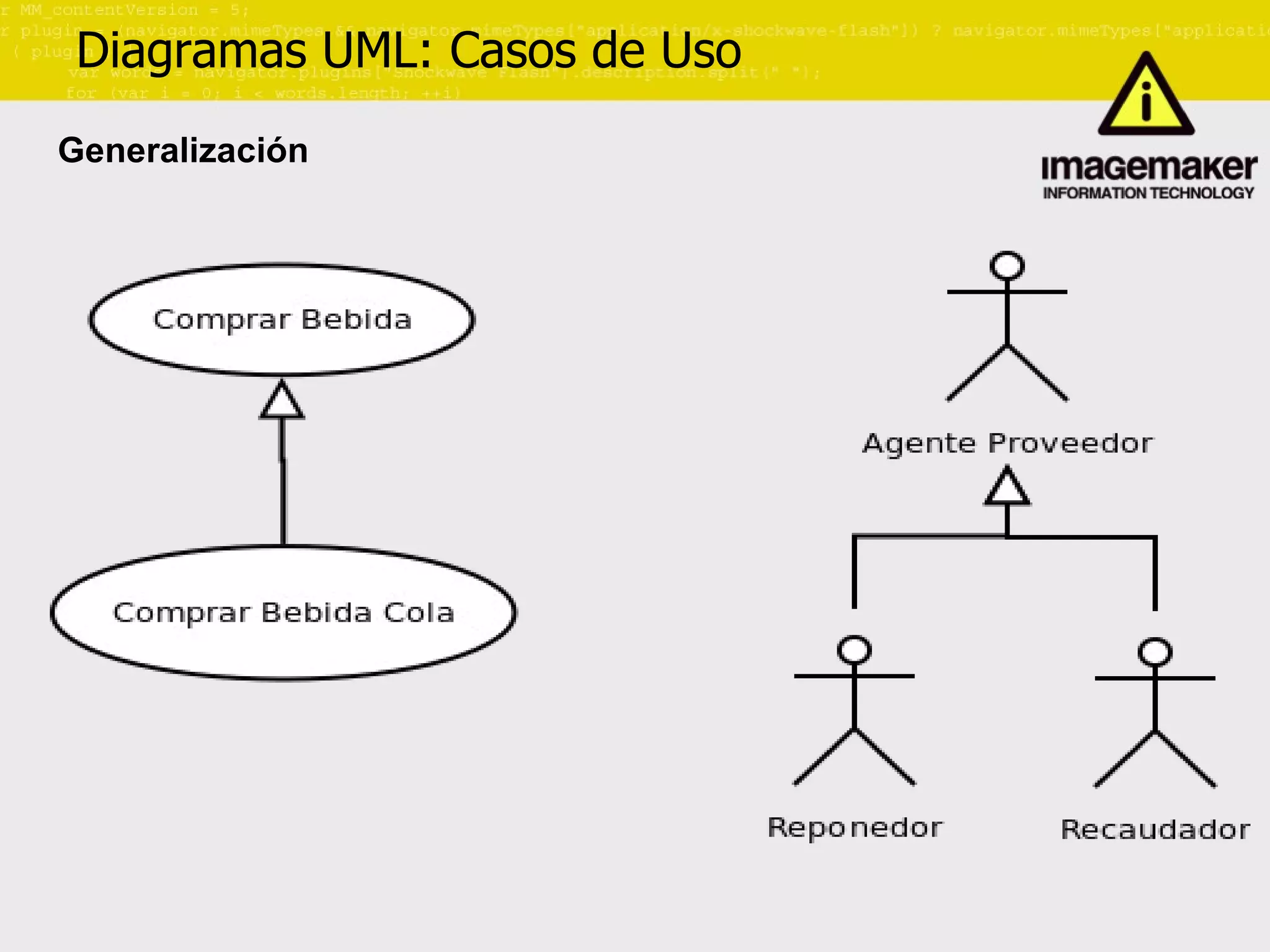 Diagramas UML: Casos de Uso Generalización 