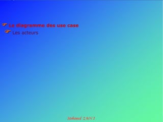  Le diagramme des use case
 Les acteurs
 