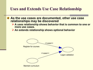 RelationshipsClassifiers: A classifier is a modeling element, that defines the structure and behavior. Classifiers are: ClassesInterfacesData typesNodes Actors Signal Behavioral things are classified by other classifiers use cases and signals. A Classifier have identity, state, behavior & relationships. Relationships among classifiers are: Association, Generalization, various kinds of dependency including Realization and Usage. 