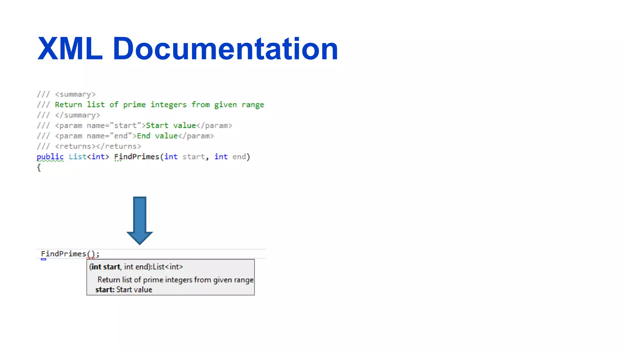 XML Documentation
 