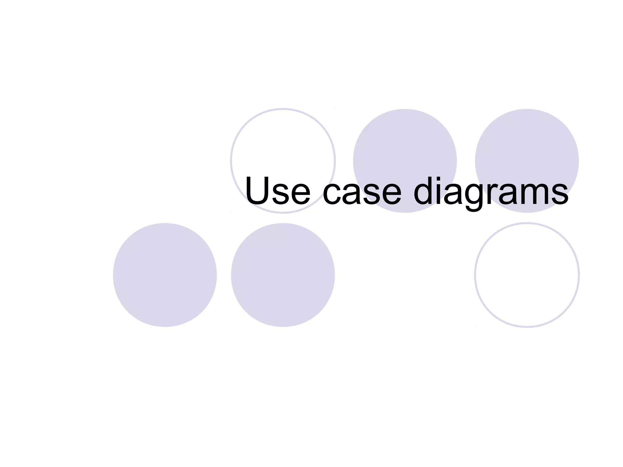 Use case diagrams
 