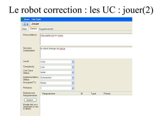 Le robot correction : les UC : jouer(2) 