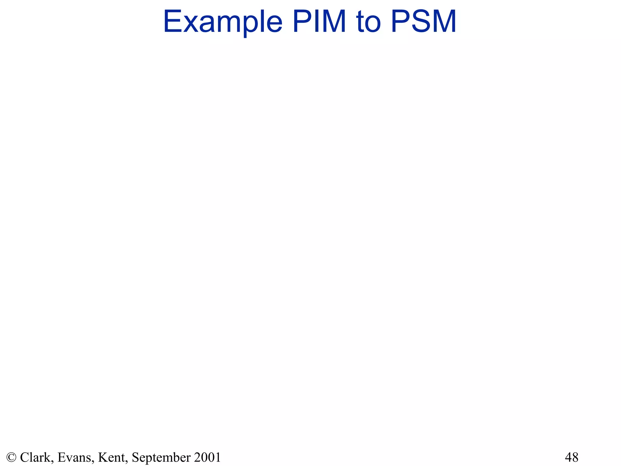 Example PIM to PSM 