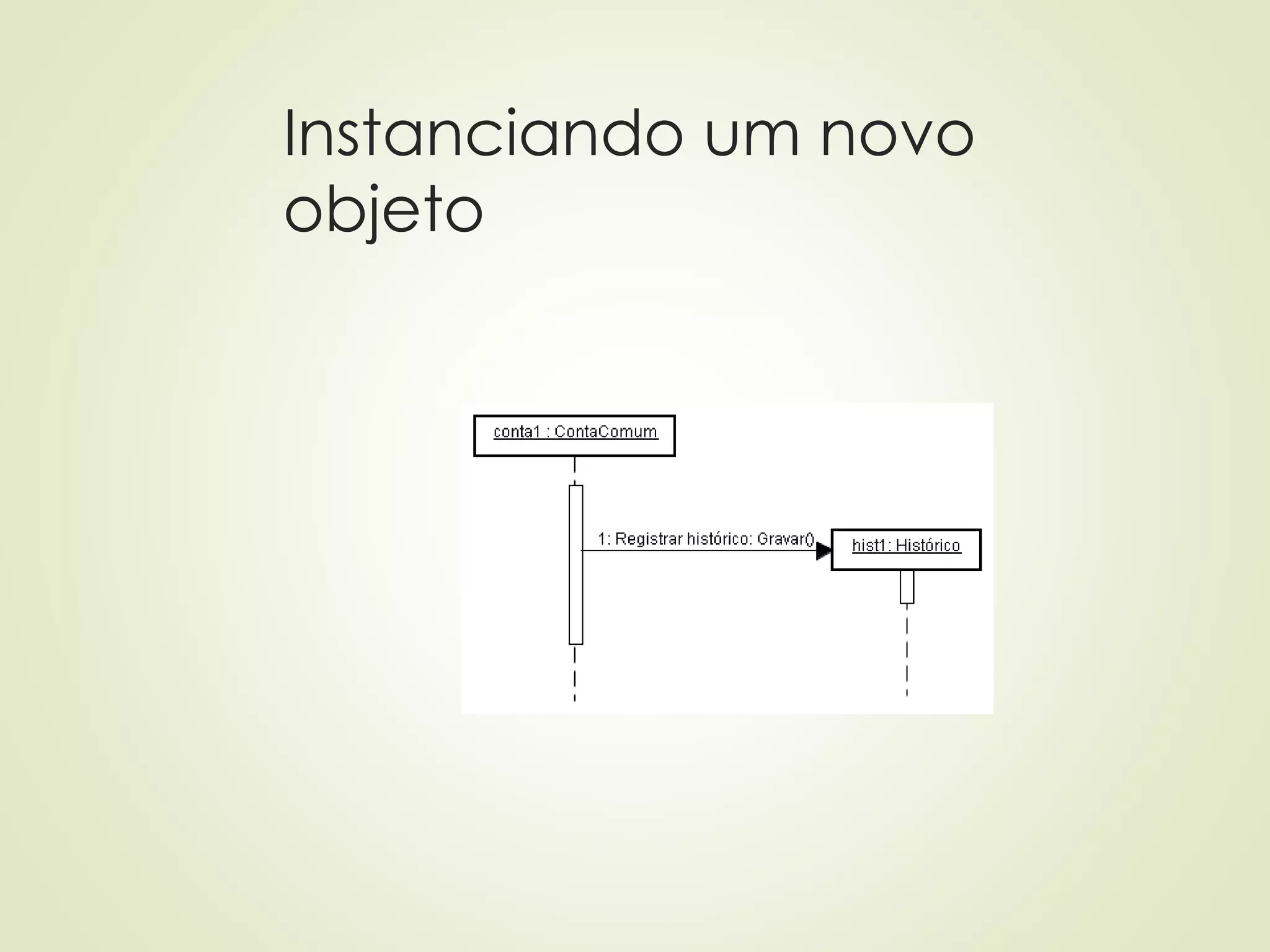 Instanciando um novo
objeto
 